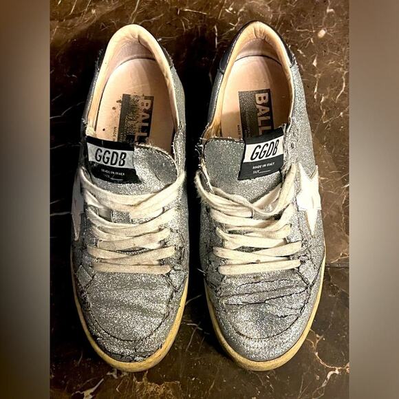 Golden Goose Silver Glitter ballstars 37 - Picture 2 of 6